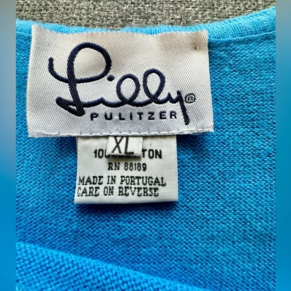 Lilly Pulitzer Women’s cotton turquoise knit sleeveless cropped tank top XL